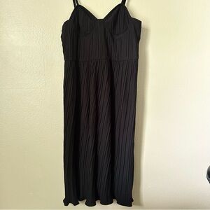 DKNY Black Pleated Bustier Dress